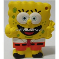 Custom PVC Cartoon 512M/1G/2G/4G SpongeBob SquarePants USB Disk Flash Memory from Shezhen Factory
