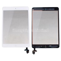 For iPad mini digitizer touch screen with IC Connector adn home button Assembly -White