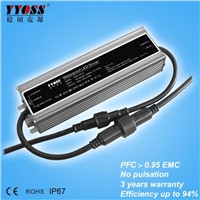 High efficiency PFC(0.95) 60W 80W 100W 150W 200W 12-54vdc waterproof constant voltage led driver