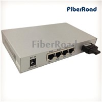 IEEE802.3af 15.4W SM 1310nm 1Fx+4Tp Gigabit POE Fiber Switch with 4-Port POE output
