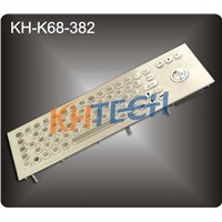 Metal panel mount PC keyboard with trackball