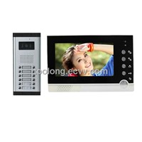 New 7inch Video Door Phone System for 12 Apartments