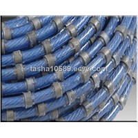Plastic sintered diamond wire saw for marble profiling with 33 beads diameter 10.5mm