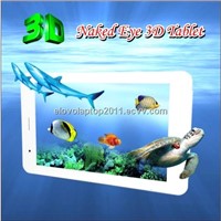 World premiere 7 inch naked eye 3d tablet with 3g calling support 3d movies