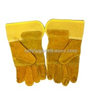 Yellow Patch palm leather safety glove