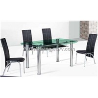 bent glass dining table and chairs xydt-249 &amp;amp; xydc-153