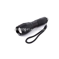 black cree xml rechargeable aluminum led flashlight made in China by manufacturer
