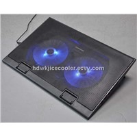 notebook cooler with two fans and blue led