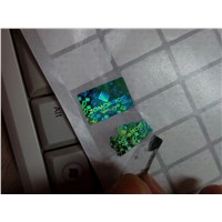 one-off easy destroyed hologram label,tamper proof green hologram label