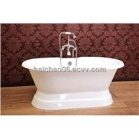 Cast iron bathtub with pedestal