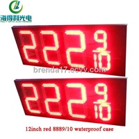 12inch red 8889/10 with waterproof case led 7 segment number sign