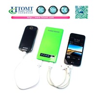 5000mAh Ultra-Thin Mobile Power Bank/Dual USB Outputs Portable Power Bank