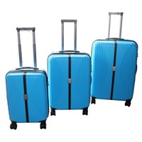 Businessman's First Choice Blue PP Injection Carry-on Spinner Zipper Hard Case With TSA Lock
