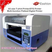 NEW 8 colors A3 size Direct To Garment T-shirt printer /inkjet digital flatbed printer