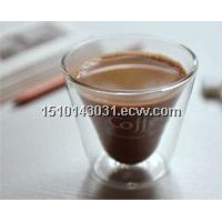 borosilcate double wall glass coffee mug