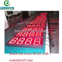 high brightness 12inch red 88.88 IP65 led gas change sign