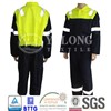 Fluorescent yellow high visibility jacket with reflective strip