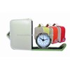 PU leather travel alarm clock