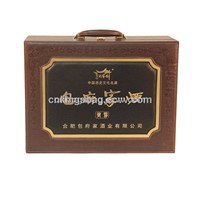 Classical Style Leather Wine Box Holds 2 Wine Bottles