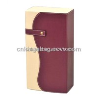 Wine Leather Carry Box Hold Double Wine