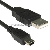 3m Long High Speed USB 2.0 Type A Male to Mini B 5 Pin Cable Lead Black 3 Metre