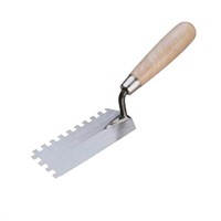 Notched margin trowel with handle