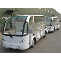 electric shuttle bus with trailer