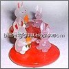 Jade Glass Material Rabbits with glass base