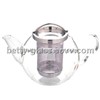New Style Glass Tea Pot with Stainless Steel Strainer/600ML Glass Teapot