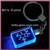 Hot-selling Promotion 3D Laser Crystal Key Ring with LED Lighting