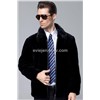 men's luxury fashion 100% merino sheepskin wool real natural fur hooded collar genuine leather cloth