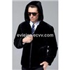 men's luxury fashion 100% merino sheepskin wool real natural fur hooded genuine leather cloth coat