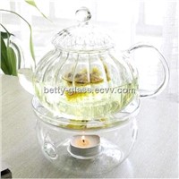 1000ml Striped Glass Teapot Set 8pcs/set / 6pcs Double-wall Cup and One Glass Teapot