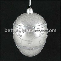 Silver Glass Ball Holiday Gift Clear Glass Christmas Ball