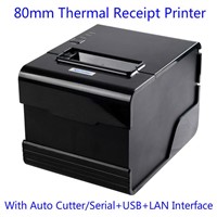 80mm Thermal Receipt Printer Kitchen printer with Auto Cutter Serial+USB+LAN interfaces