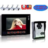 9&amp;quot;TFT-LCD wired color recordable rainproof door phone with function of 4CH video HZ-901MA11DVR