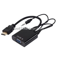 Active HDMI to VGA adapter cable with audio