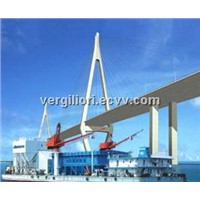 Containerized concrete mixing plant on ship