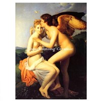 Cupid and Psyche oil painting reproduction on ceramic