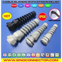 Nylon Cable Gland with Kink &amp;amp; Twist Protection / Strain Relief Plastic Cable Gland / Pressacavo Con Protezione Antipiega