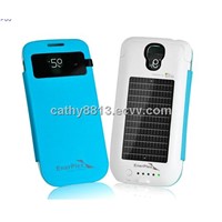 S view cover Solar and Battery case with wakeup/sleep function  for Samsung Galaxy S4