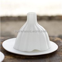 White Ceramic Reed diffuser with debossment, diffuser bottle