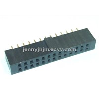With latch female header,2.54mm double row straight,4-80 pins