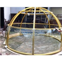 glass dome with stainless steel frame