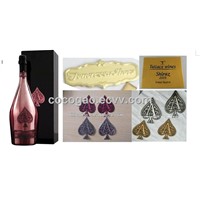 metallic embossed wine label, Brandy label, bottle sticker,custom metal badge