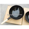 Chinese wrought iron with one wooden handle enamel wok