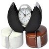 PU leather  travel alarm clock