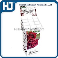 Free standing cardboard display for greeting cards, paper display stand for DVD,CDs and games