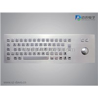 Metal Kiosk Keyboard with Trackball vandal proof keypad waterproof industrial keyboard