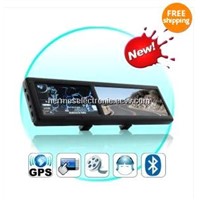 4.3 Inch Bluetooth Rearview Mirror with Built-in GPS with AV IN 4GB load 3D MAP